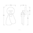 Melt Wall Sconce GADWC15 technical dimension drawing