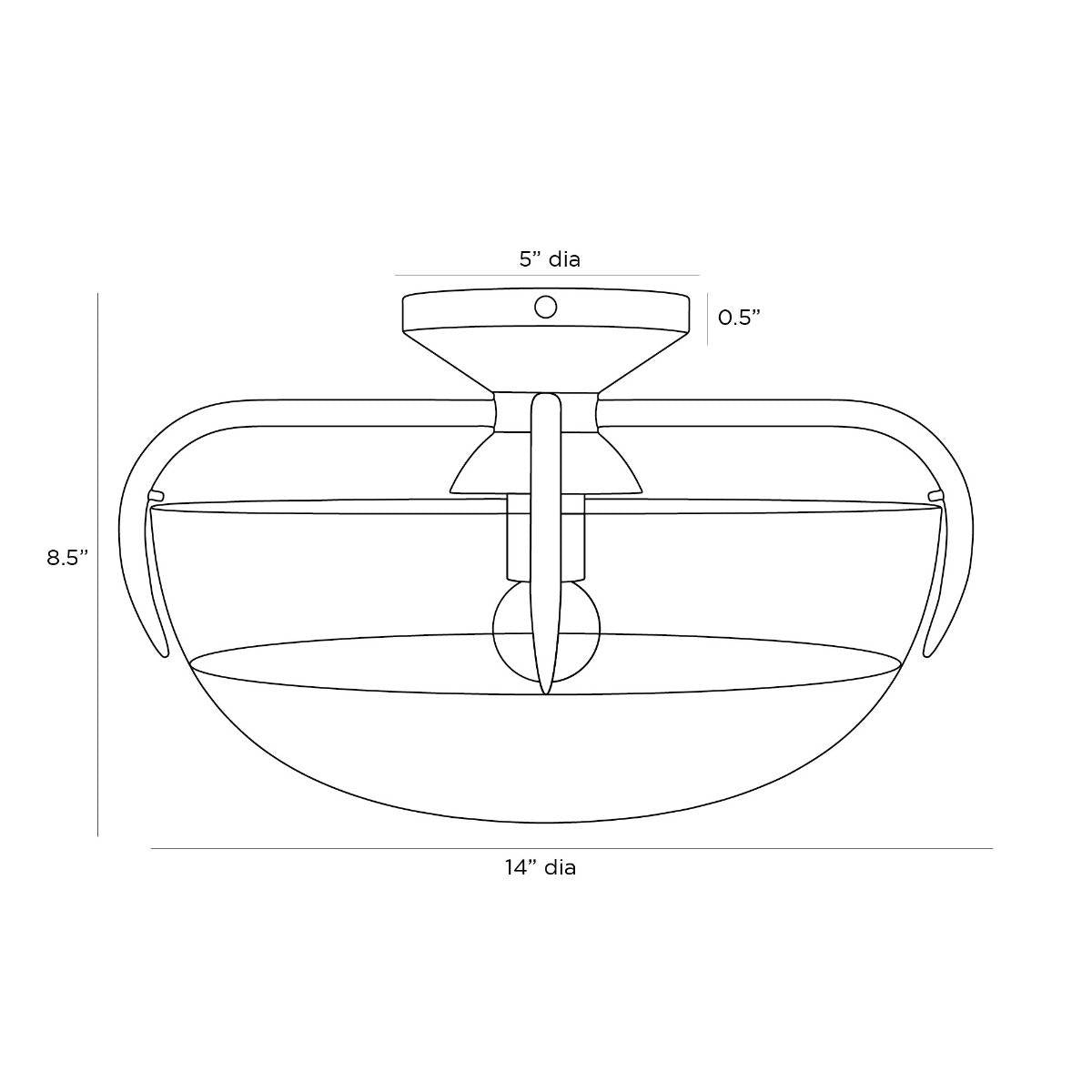 Corona Flush Mount GDDFC01 technical dimension drawing