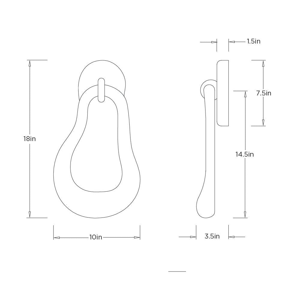 Elsa Wall Sconce, Left GDDWC04 technical dimension drawing