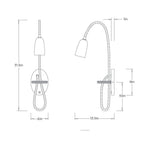 Wrangle Wall Sconce GDDWC06 technical dimension drawing