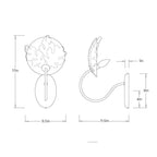 Chene Wall Sconce GDDWI01 technical dimension drawing