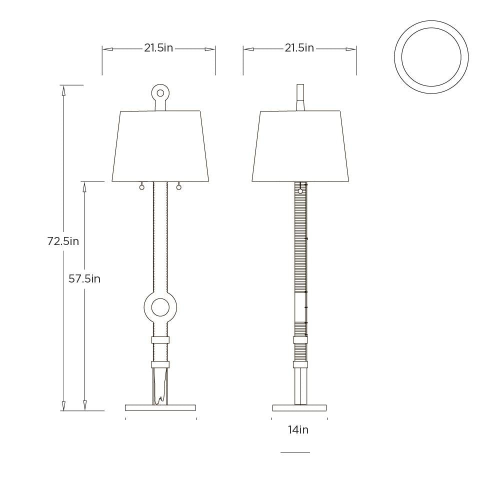 Totem Floor Lamp GDPFI03 technical dimension drawing