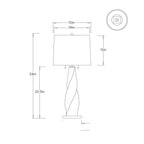 Scylla Table Lamp GDPTI02-711 technical dimension drawing