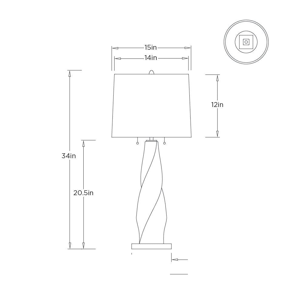 Scylla Table Lamp GDPTI03-711 technical dimension drawing