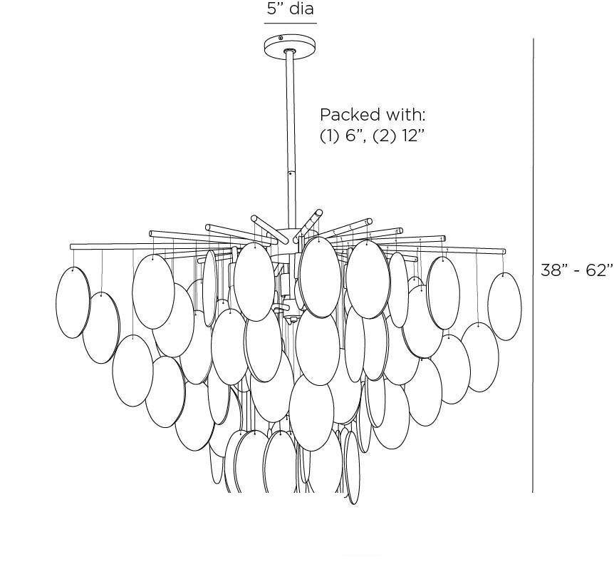 Tiffany Chandelier GJDLC01 technical dimension drawing