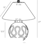 Serpiente Table Lamp GKPTI01-671 technical dimension drawing