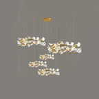 Gingko Leaves Ceramics Spiral Branch Chandelier