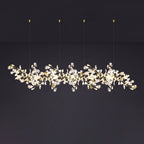 Gingko Leaves Ceramics Spiral Branch Chandelier