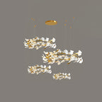 Gingko Leaves Ceramics Spiral Branch Chandelier