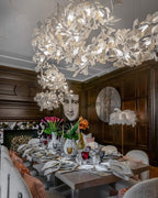 Gingko Leaves Ceramics Spiral Branch Chandelier
