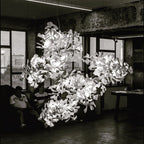 Gingko Leaves Ceramics Spiral Branch Chandelier