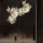 Gingko Leaves Ceramics Spiral Branch Chandelier