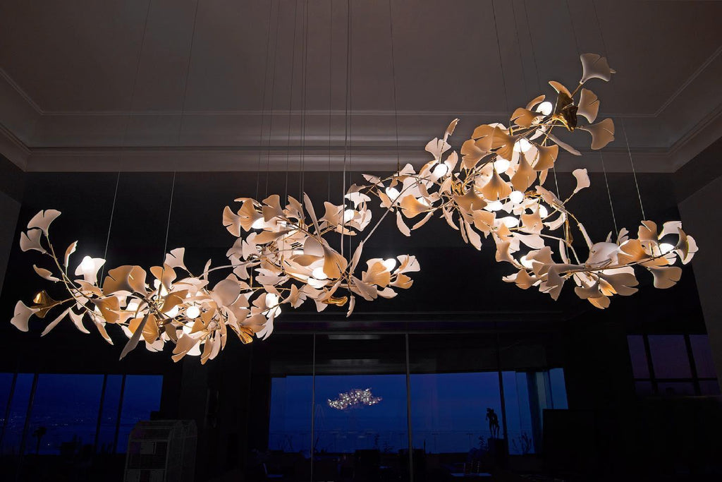 Gingko Ceramic Branch Chandelier A