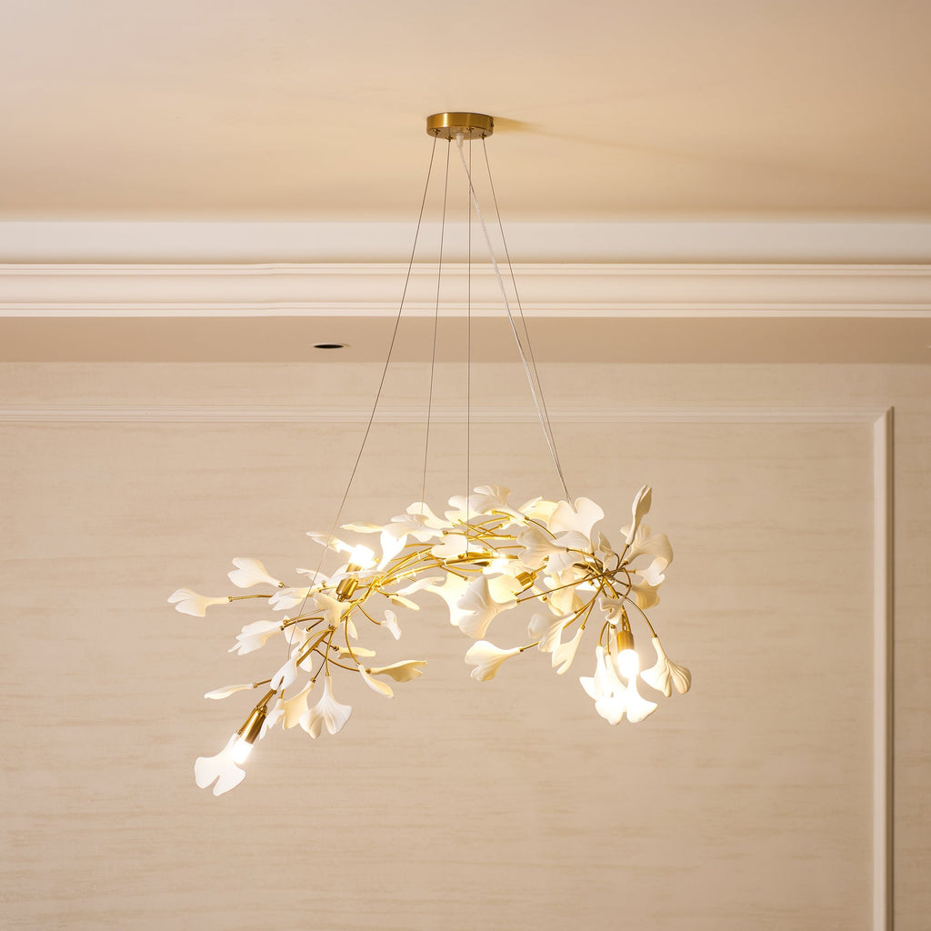 Gingko Ceramic Branch Chandelier A
