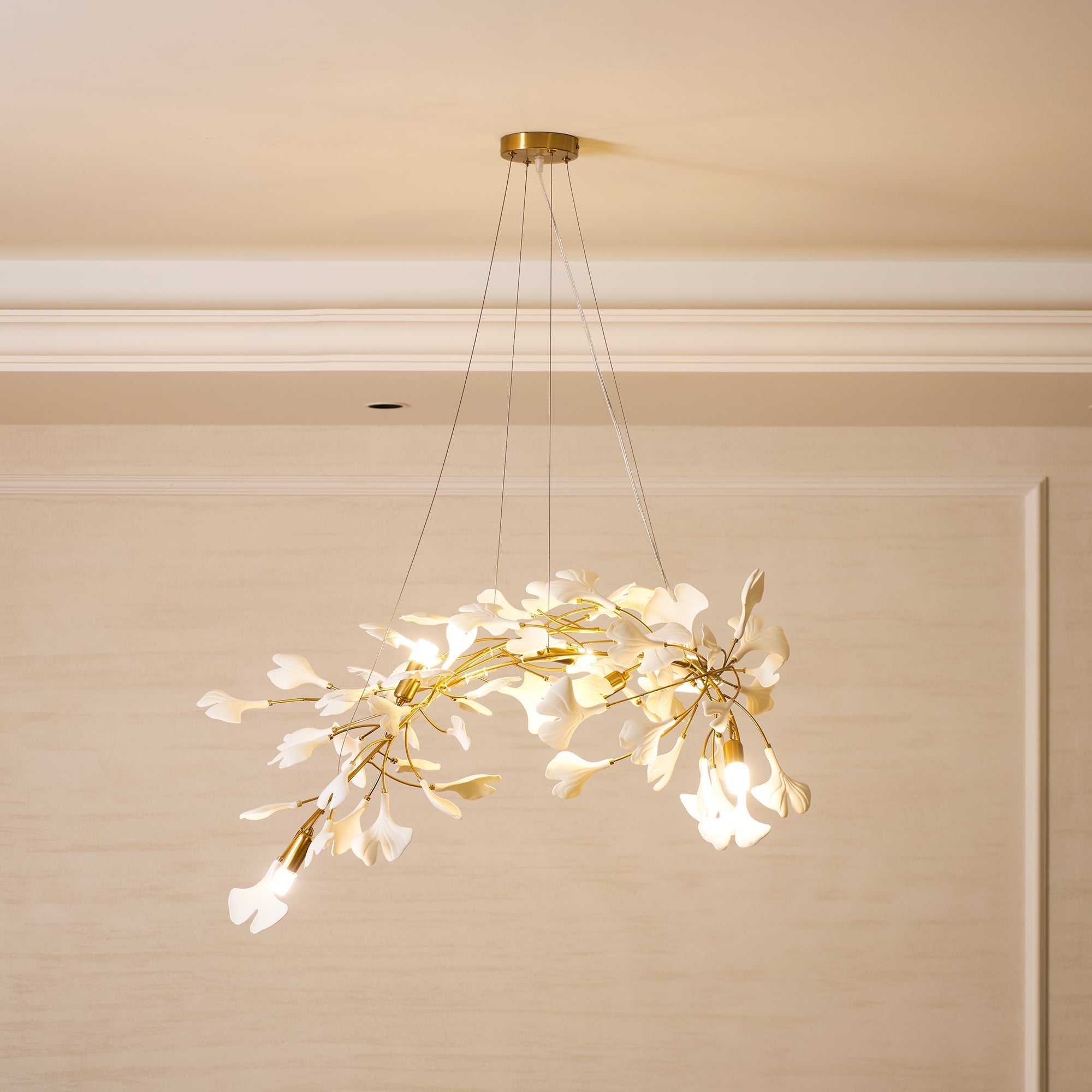 Gingko Ceramic Branch Chandelier A