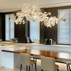 Gingko Leaves Ceramics Spiral Branch Chandelier