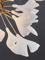Double Layer Combination Gingko Ceramic Branch Chandelier
