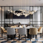 Double Layer Combination Gingko Ceramic Branch Chandelier