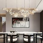 Double Layer Combination Gingko Ceramic Branch Chandelier