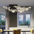 Double Layer Combination Gingko Ceramic Branch Chandelier