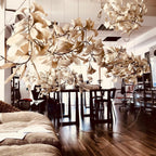 Gingko Leaves Ceramics Spiral Branch Chandelier