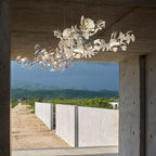 Gingko Leaves Ceramics Spiral Branch Chandelier