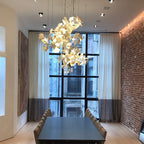 Gingko Leaves Ceramics Spiral Branch Chandelier