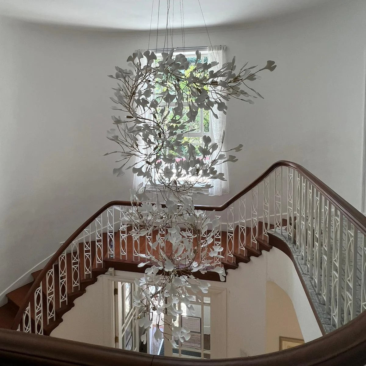 Ceramic Ginkgo Leaves Branch Flower Chandelier