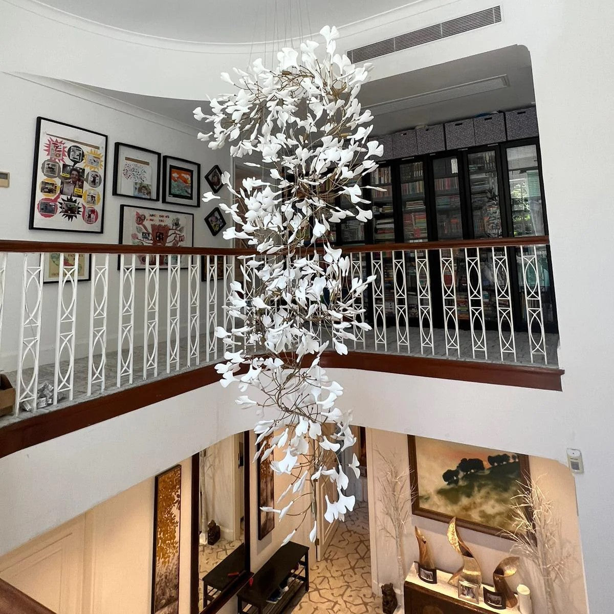 Ceramic Ginkgo Leaves Branch Flower Chandelier