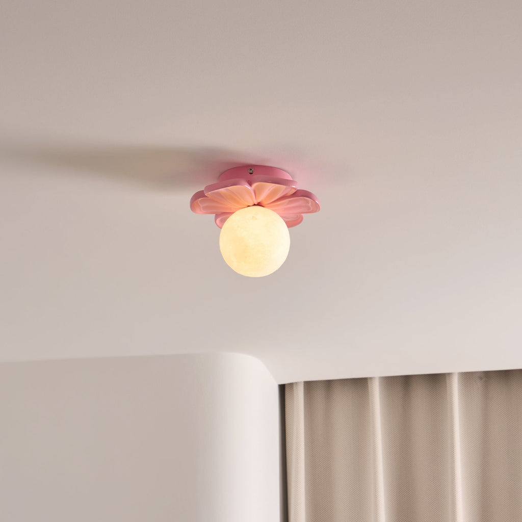 Cream Bloom Flower Ceiling Lamp
