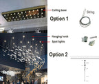 Galaxy Glass Feathers Flying Chandelier