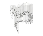 Galaxy Glass Feathers Flying Chandelier