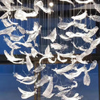 Galaxy Glass Feathers Flying Chandelier
