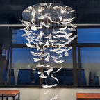 Galaxy Glass Feathers Flying Chandelier