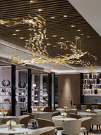 Galaxy Glass Feathers Flying Chandelier