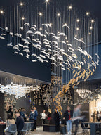 Galaxy Glass Feathers Flying Chandelier