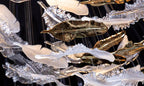 Galaxy Glass Feathers Flying Chandelier