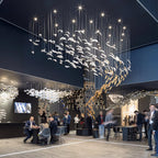Galaxy Glass Feathers Flying Chandelier