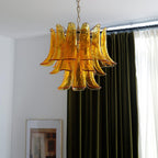 Glass Leaf Cascade Chandelier