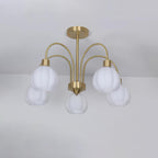 Glass Pumpkin Gold Chandelier