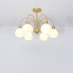 Glass Pumpkin Gold Chandelier