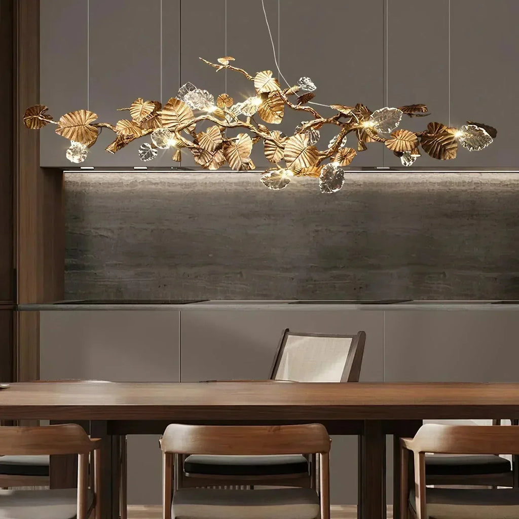 Gold Leaf Branch Chandelier