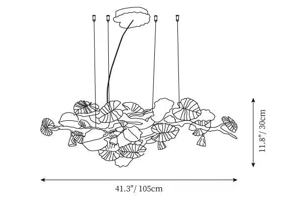 Gold Leaf Branch Chandelier