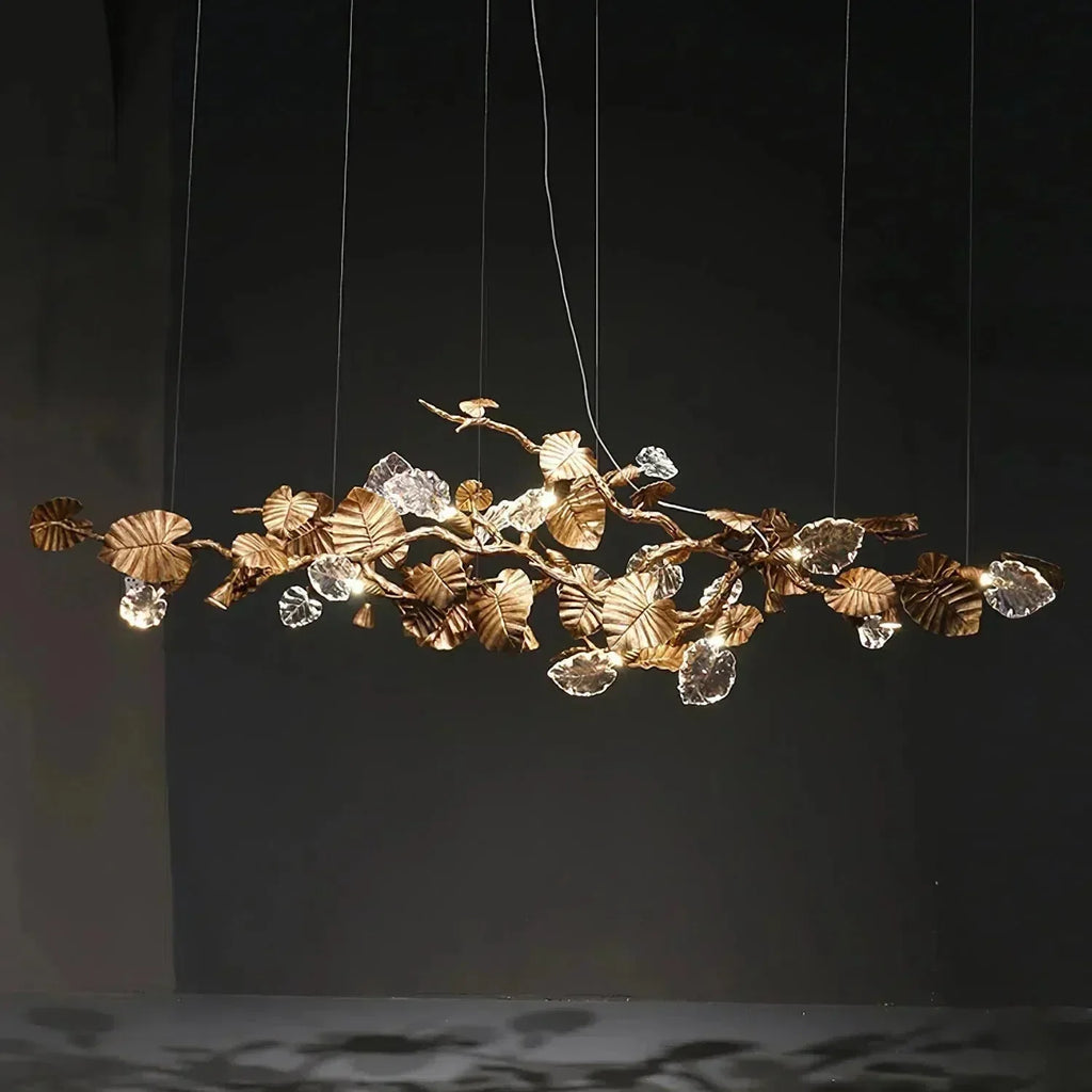 Gold Leaf Branch Chandelier