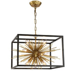 Gold Sputnik Living Room Chandelier Cage Ceiling Pendant Light for Kitchen Dining Room Restaurant Lamp