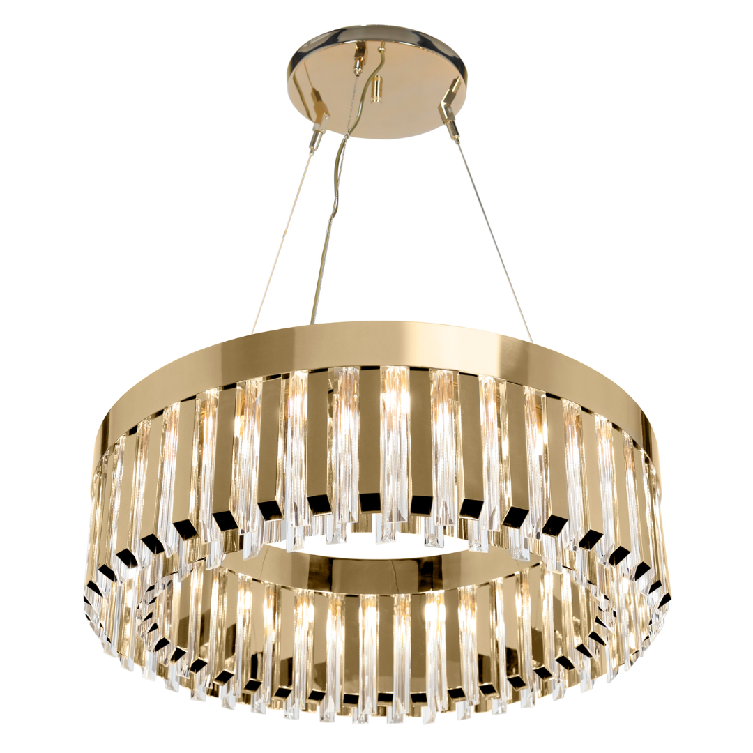 Modern Round Metal Crystal Chandelier for Dining Room / bedroom