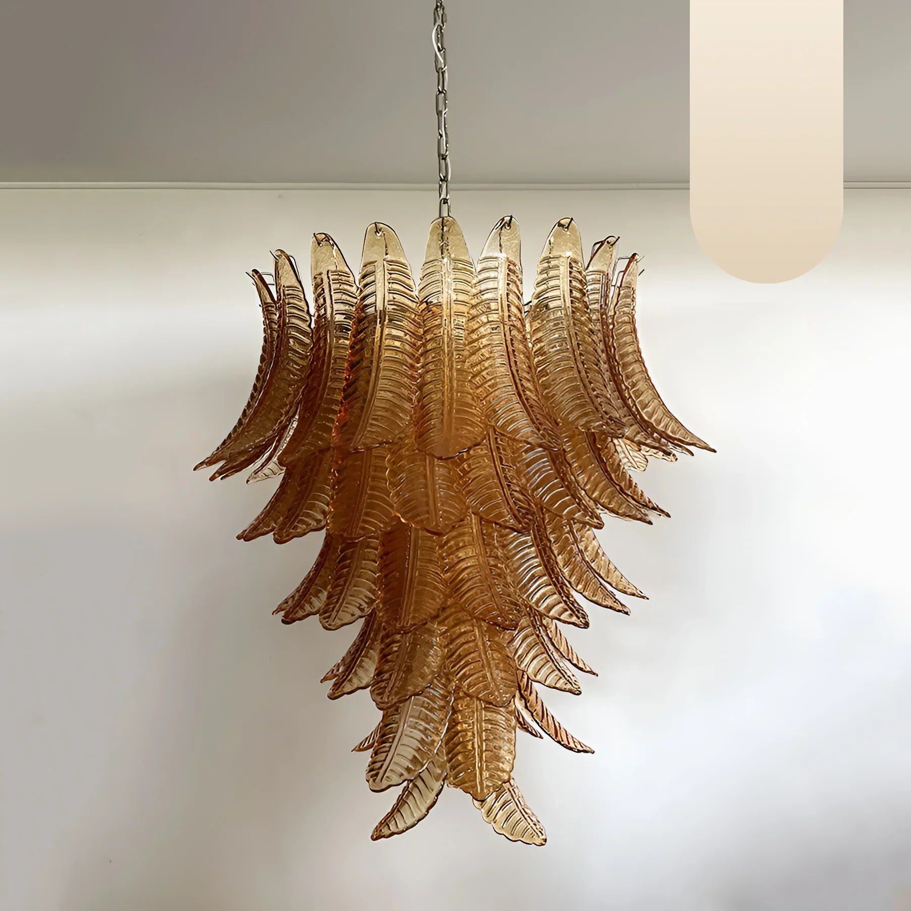 Gorgeous Murano Felci Amber Glass Chandelier