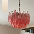 Gorgeous Murano Quadriedri Prisms Pink Chandelier