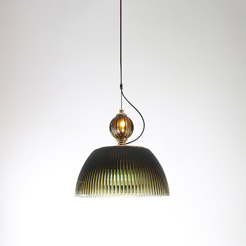 Green Glass Bowl Pendant Lamp