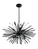 Modern Sputnik Chandelier with Black, Brass, and Chrome Finish – Glass & Metal Quality for Living Room and